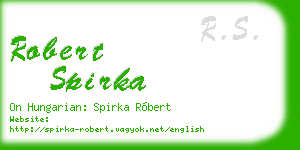 robert spirka business card